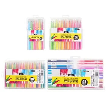 

12/24/36/48 Colors Soft Brush Watercolor Pen Marker Sketch Drawing Calligraphy Stationery
