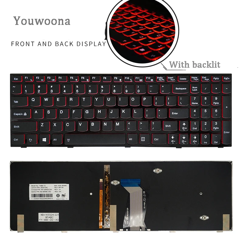 New Original Laptop Keyboard For Lenovo ideapad Y500 Y510 Y500NT Y510P Y500N