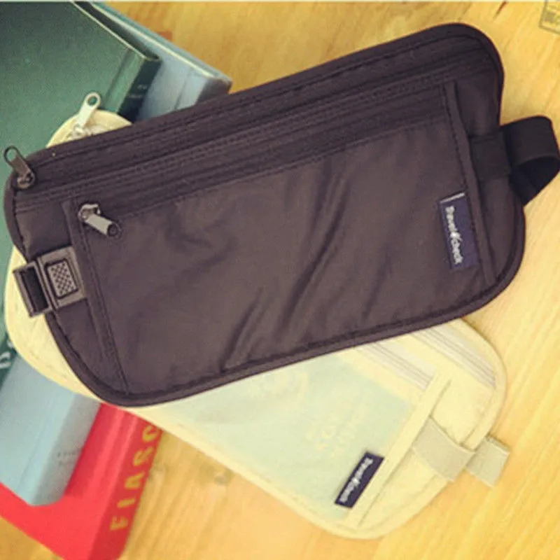 Thin Profile Money Belt Secure Travel Money Belt Undercover Hidden Blocking Travel Wallet Anti-Theft Passport Pouch Fanny Pack waist packs