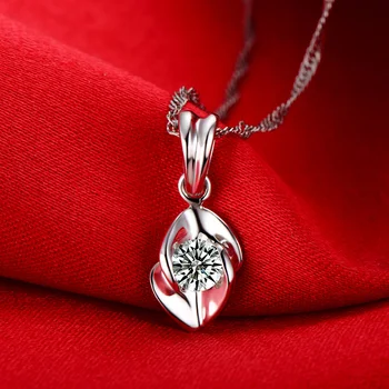 

0.22ct Handmade 18K Gold Natural Diamond Pendant Necklace for Women Wedding Engagement Party - Free DHL Shipping