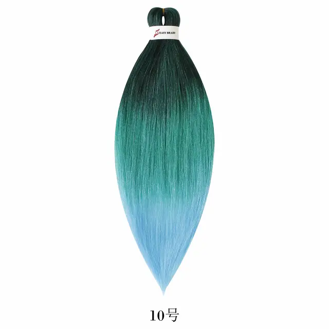 Pre Stretched Kanekalons Braiding Hair Easy Crochet Braid Hair Extension Yaki Straight Ombre For Woman Aigemei EZ Braids 10