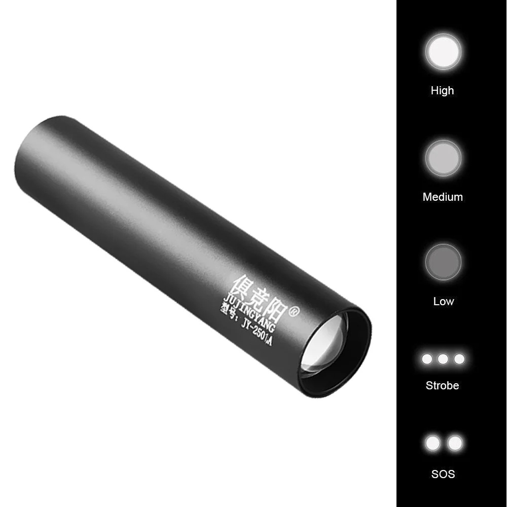 

5 Mode LED Flashlight Portable USB Charging Pocket Torch Light Mobile Power Flashlight