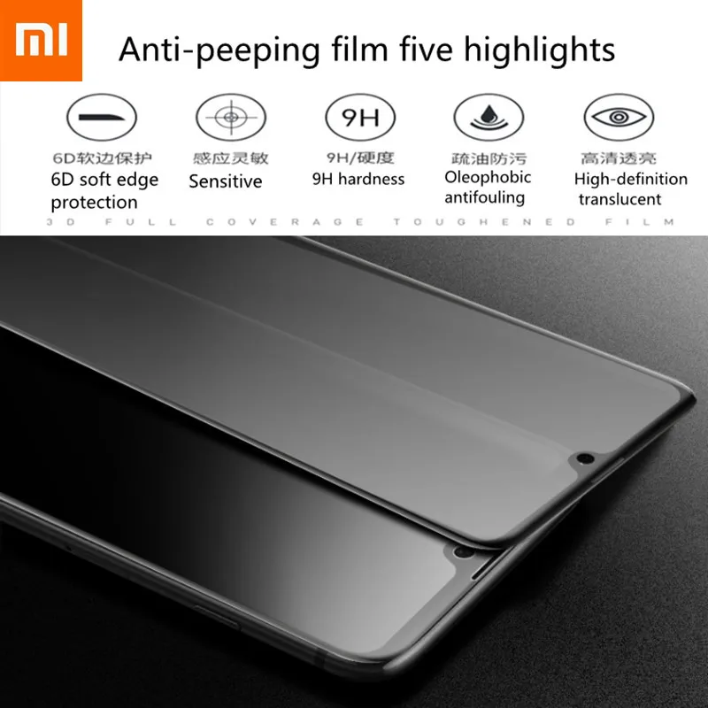 

Xiaomi 9D screen protector, anti-peep tempered glass for Redmi Note 5 5A 7 Redmi4X 5A 6A protective glass Redmi 5 Plus6 Pro Film