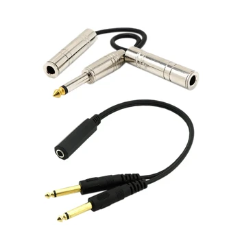 

1x PRO 6.35mm 1/4 Inch Stereo Jack Splitter Cable & 1Pc 6.35mm 1/4 Inch Stereo TRS Mono TS Male Y Splitter Cable