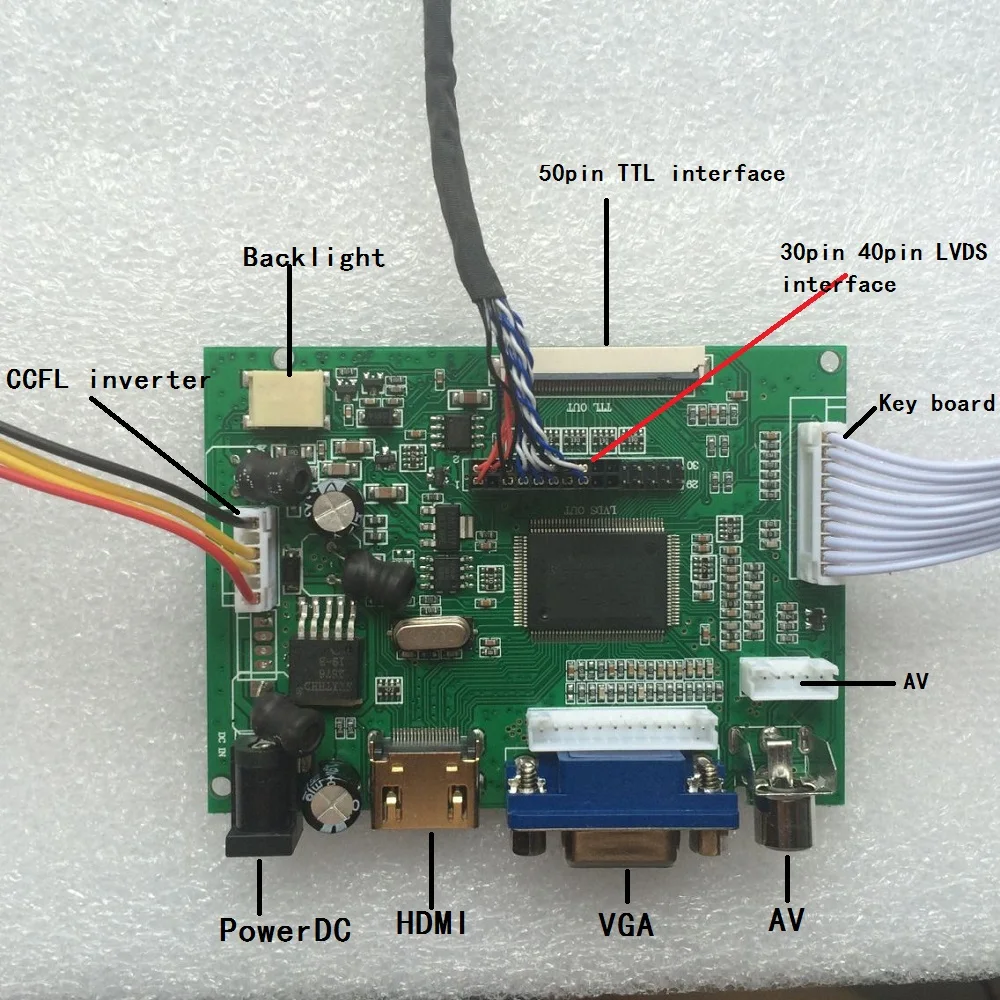 Tela do Painel Kit de Trabalho para Ltn156at01 Remoto Motorista Hdmi Vga Placa Controlador Monitor Faça Você Mesmo Lvds 1366x768 Lcd av 30pin 2av - Imagem 2