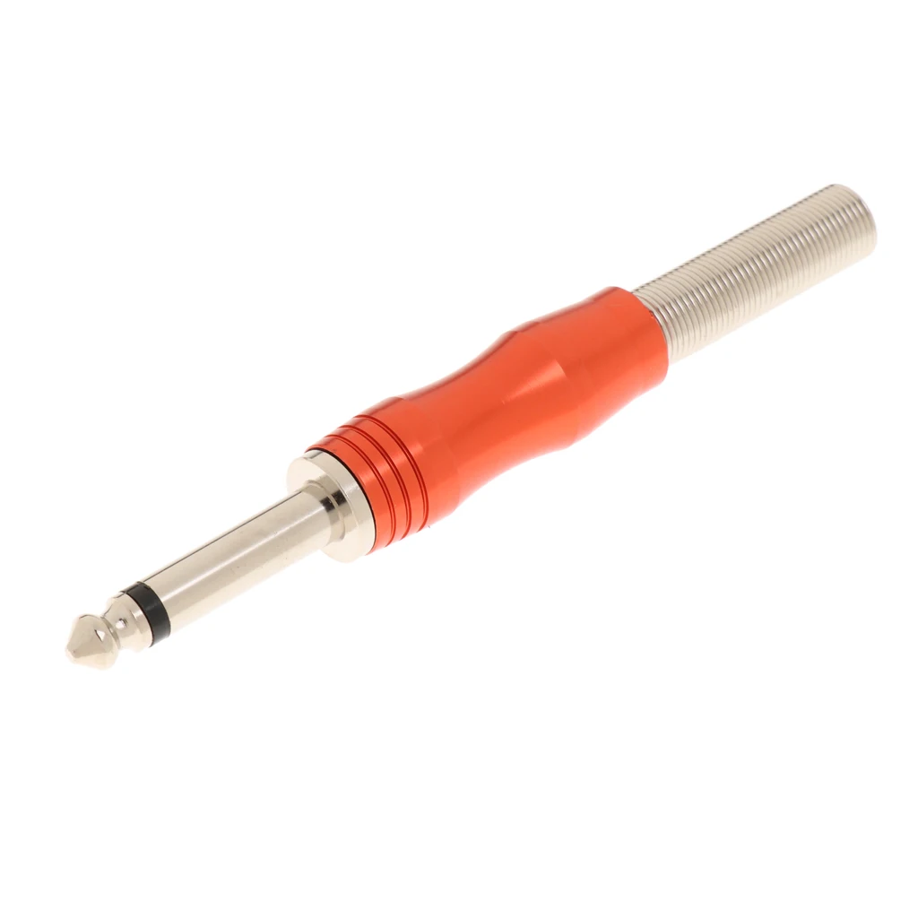 Copper 6.35mm 1/4inch Mono Jack Plug Adapter Connector for Microphone Mixer Speaker Amplifier