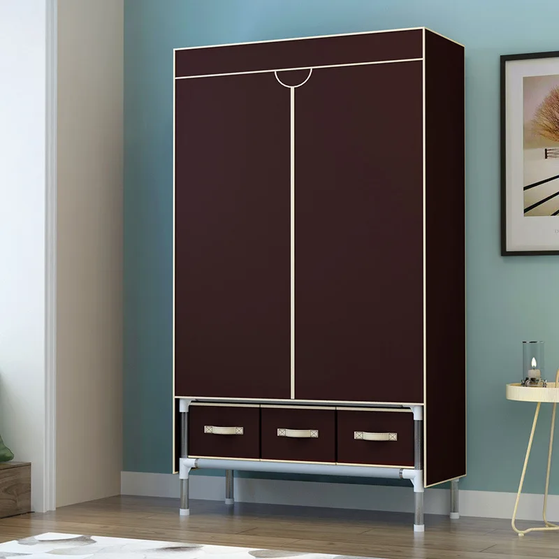 B(90x45x170cm) Простая сборка Тканевый шкаф различные характеристики 19 туба толстый пыленепроницаемый складной Тканевый шкаф с ящиком - Цвет: B(90x45x170cm)