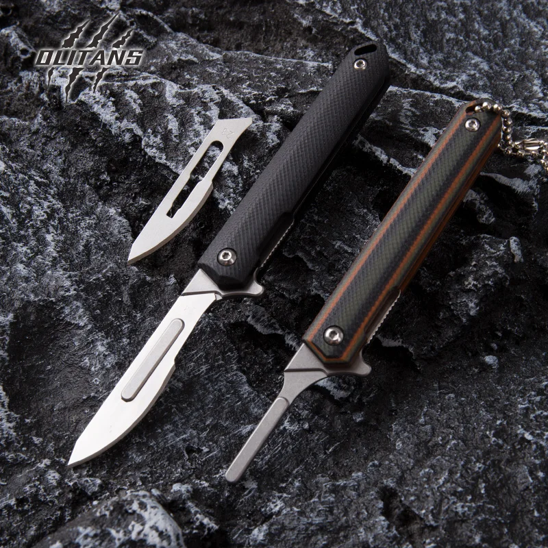 OLITANS Mini Scalpels G10 Handle Folding Scalpel EDC Quick Open Medical