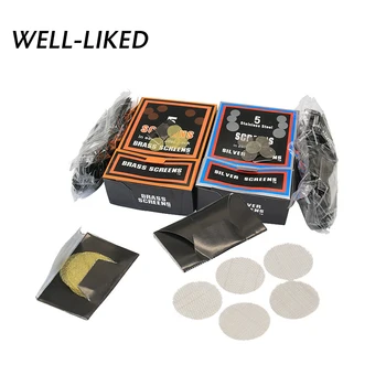 

100 Bags 20mm Bowl shape Stainless Steel Copper Reusable Tobacco Smoking Pipe Small Round Micron Silver Screen Filter Wire Mesh