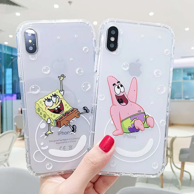 

Cute Cartoon SpongeBob SquarePants Sponge Bob Phone Cases for Apple iPhone XR XS Max X 8 7 6 6S Plus 8Plus Case backcover
