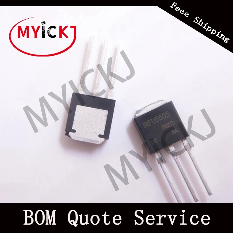 

10PCS IRFU5505 TO-251 Power MOSFET(Vdss=-55V, Rds(on)=0.11ohm, Id=-18A) IC CHIP