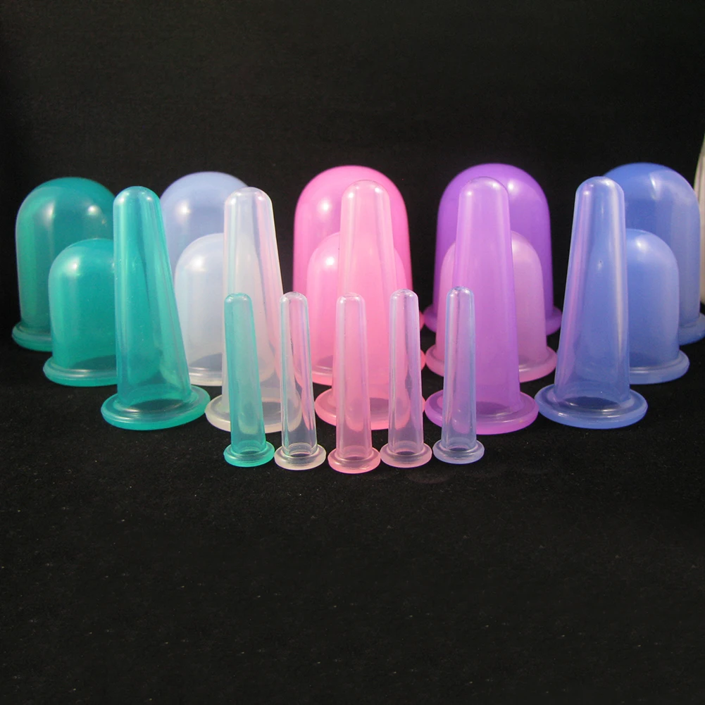 Copos da Massagem do Vácuo Manual de Rolo de Alívio da Dor Silicone Anti Celulite Copo Ventosas Cupping Terapia Kit Corporal 6 Pçs - Set 7 Copos Da Massagem do Vácuo Ventosas Cupping