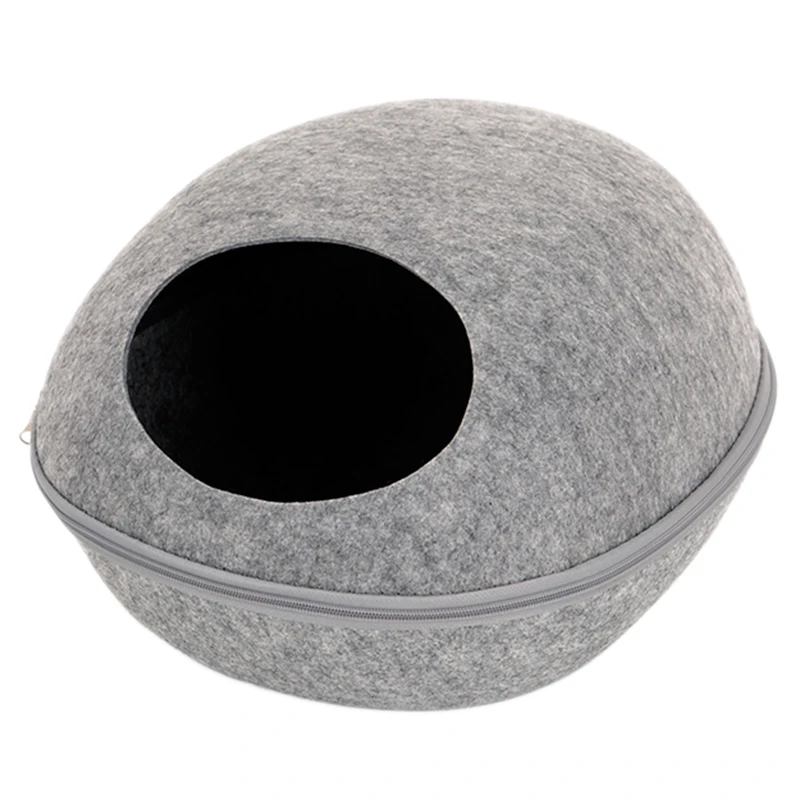 

Dog Cat Bed Cave Sleeping Bag Zipper Egg Shape Felt Cloth Pet House Nest Cat Basket Products for Cats Animals Supplies