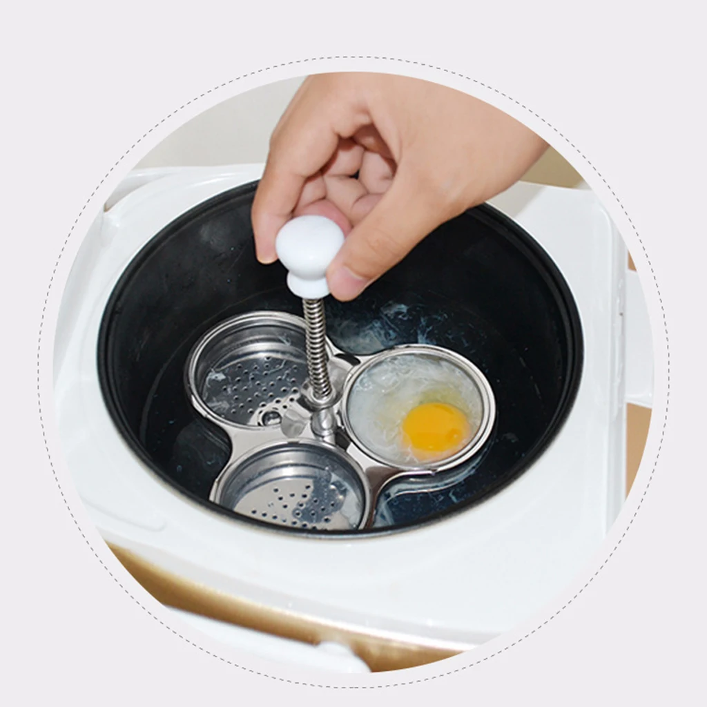 Stainless Steel Egg Poacher Cups Egg Boiler Steamer Non Stick Cooking Ware