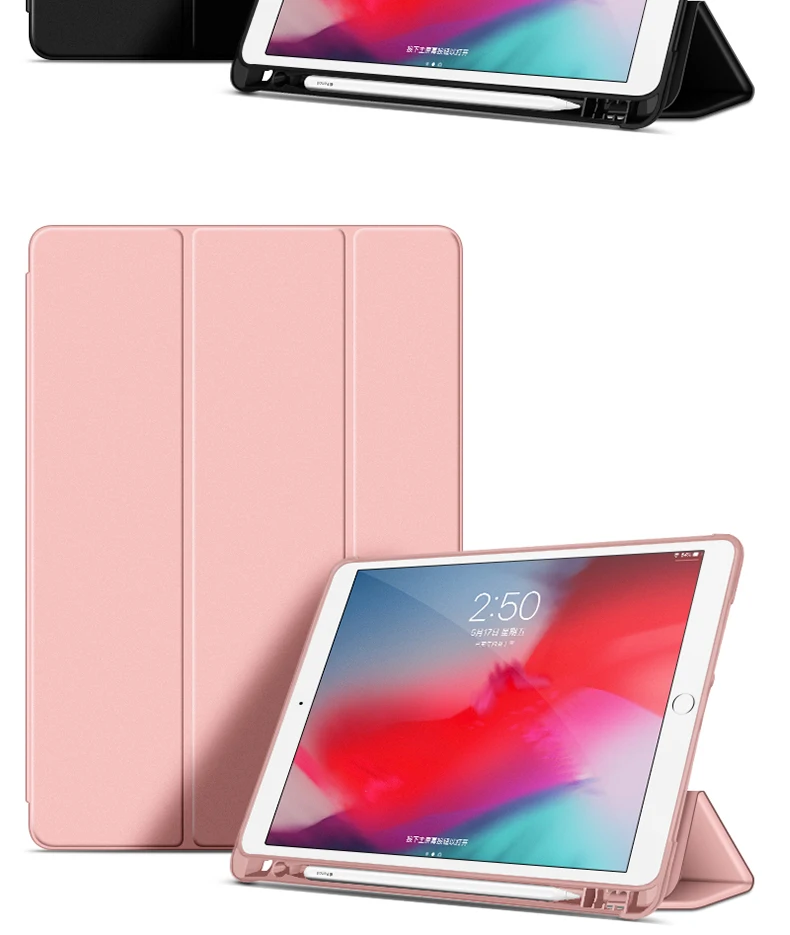 Для iPad чехол 10,2 дюймов Чехол A2198 A2197 A2232 поколения Чехол Funda тонкий ТПУ силиконовый чехол Smart Cover for2019 iPad 10,2