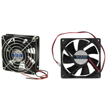 

Black Plastic Housing DC 24V CPU Cooling Fan With Metal Finger Guards & 80mm x 25mm Brushless DC 24V PC Case Cooler Fan
