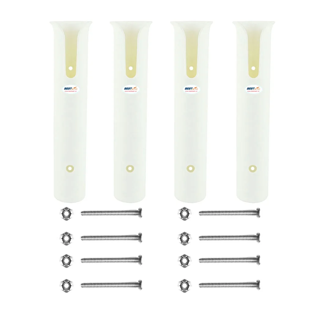 4 Poles Fishing Rod Holder for Boat Ship Yacht Canvas, White
