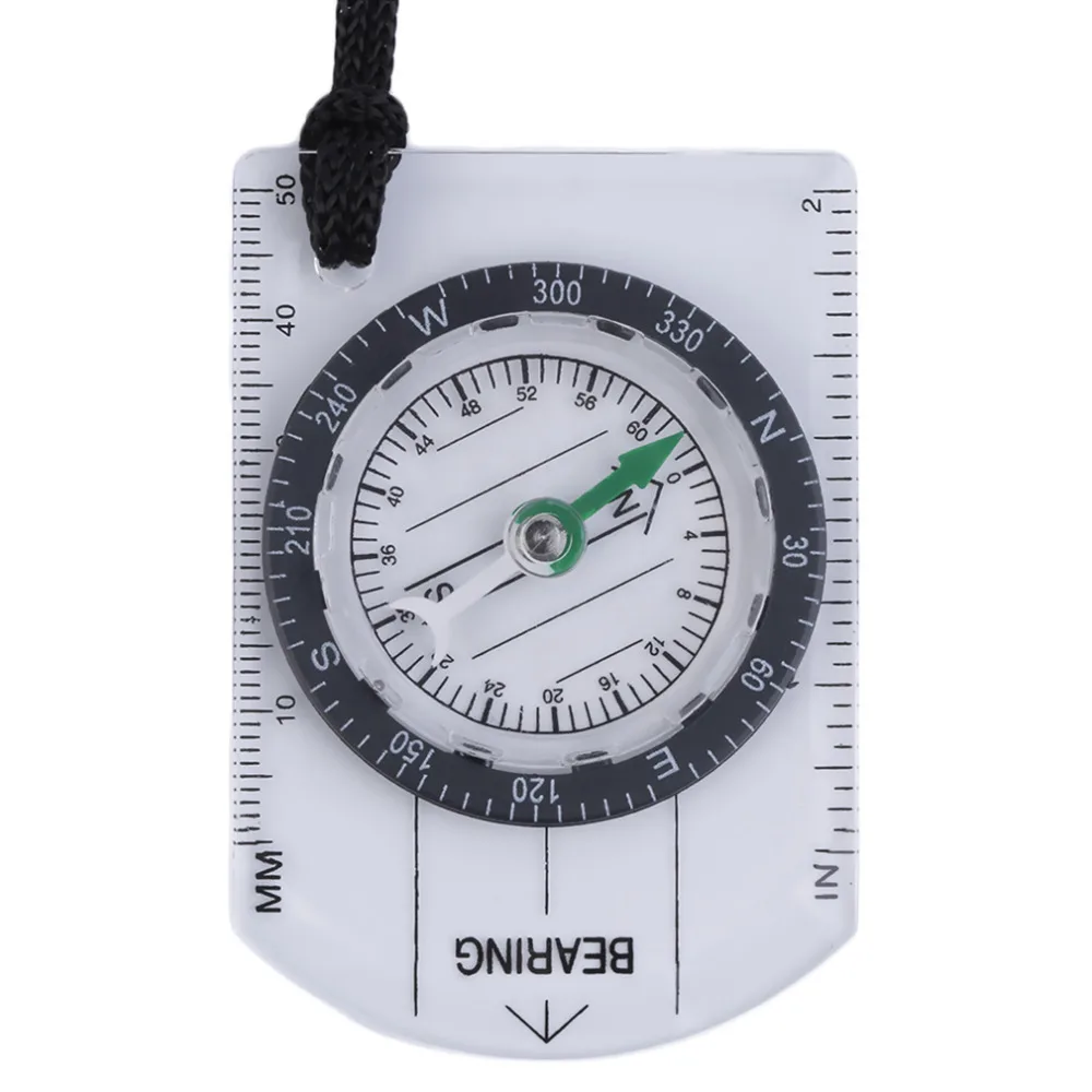 Lot of 5 Mini Outdoor Hiking Camping Baseplate Compass Map MM INCH Measure Ruler 