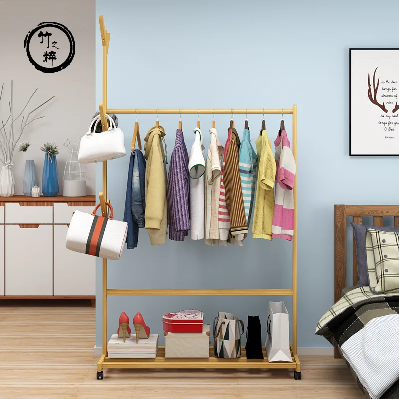 

Of Bamboo Pure Bedroom China Mobile Storage Rack Simple Coat Rack Creative Living Room Clothes Rack Moso Bamboo Floor Cloth Rack