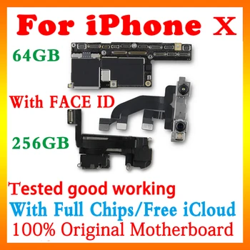 

64GB / 256GB Logic board For iPhone X motherboard with / without Face ID For iPhone X With Full Chips IOS Plate Free iCloud