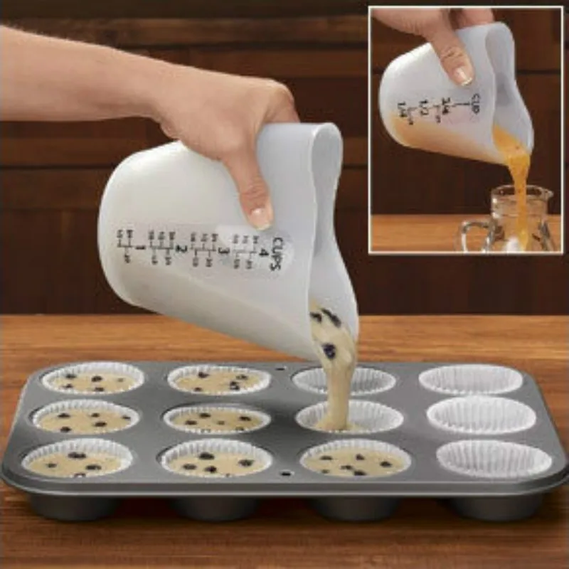 500ML Squeeze and Pour Silicone Measuring Cups Heart Shape Thicken Soft Ovenproof Flexible Pinch Cup Baking Tools for Cake | Дом и сад