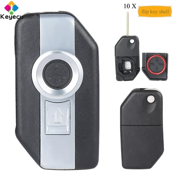 

KEYECU 10PCS Motorcycle Remote Control Car Key Shell Case With 2 Buttons - for BMW R1200GS R1250GS R1200RT K1600 GT GTL F750GS