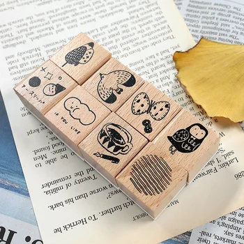 

XINAHER forest animals cat owl stamp DIY wooden rubber stamps for scrapbooking stationery scrapbooking standard stamp
