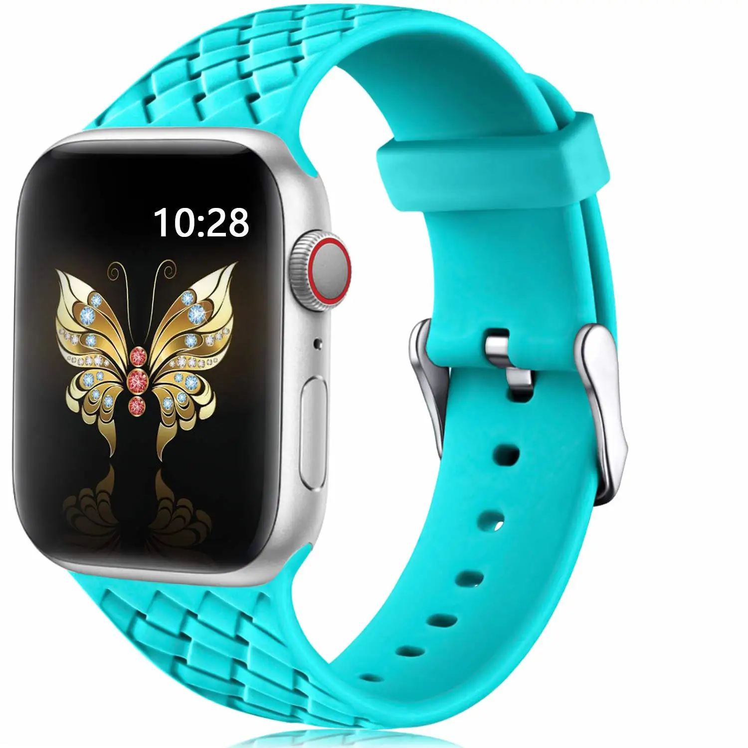 Силиконовый ремешок для apple watch 4 band 44 мм 40 мм iwatch band 42 мм 38 мм тканый браслет с узором ремешок для часов apple watch 4 5 3 2 1 - Цвет ремешка: green