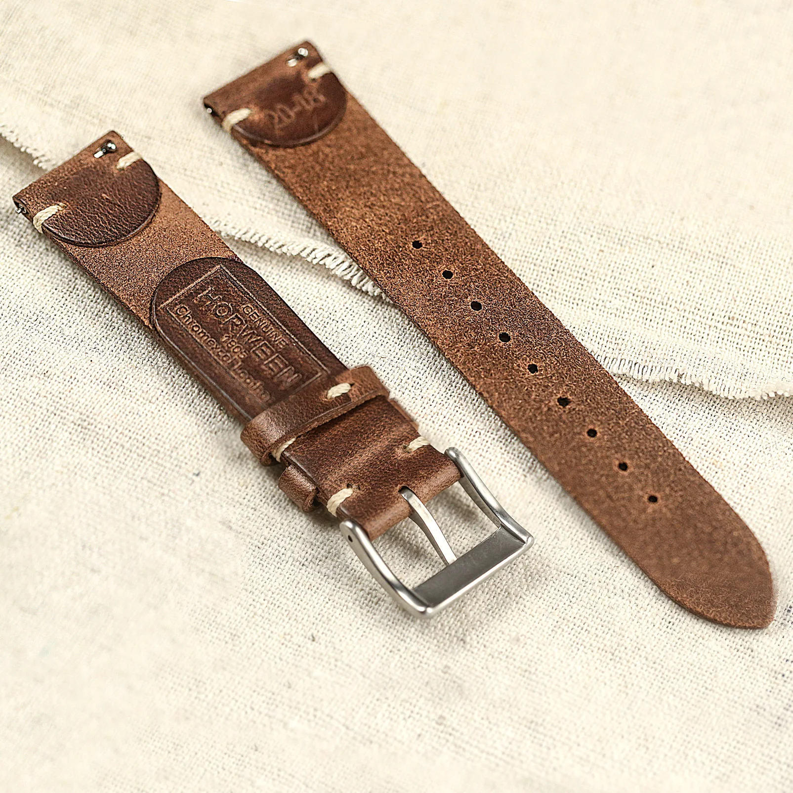 Horween Us Chromexcel Leather Watch Bands Natural Soft Wrap Handmade Leather  Straps 18mm 20mm 22mm - Watchbands - AliExpress