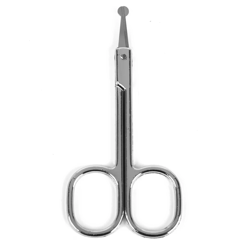 2pcs Women Men Safety Nose Face Hair Eyelash Eyebrow Beard Mustache Scissors Remover Trimming Cutter Set