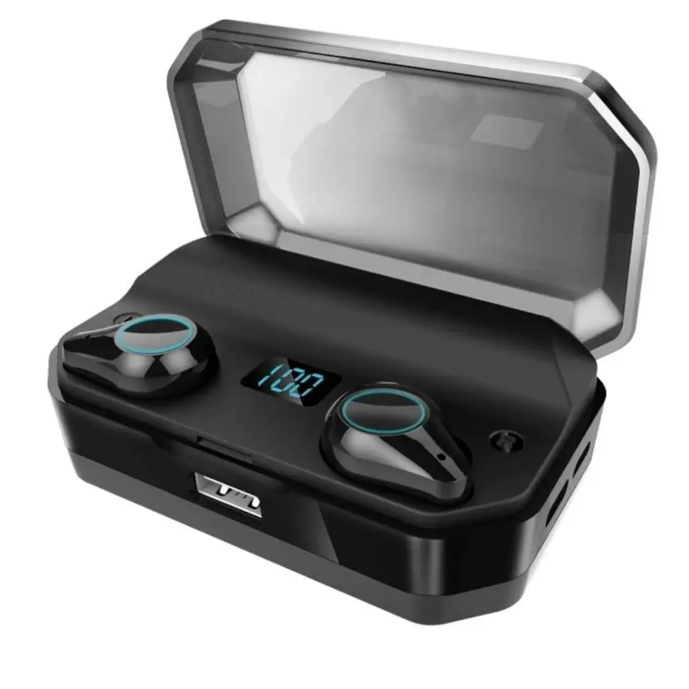 

Wireless Earphone HiFi Stereo waterproof Bluetooth 5.0 Earbuds Mic Sport Headphone With 5200mAh Charging Box For iPhone Samsung