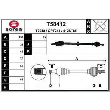 

Actuator front right 953mm \ Opel Corsa D 1.3CDTI 06 EAI T58412