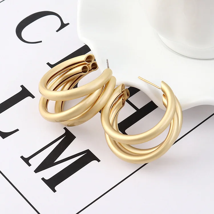 

FXM Hot European and American Hyperbole style Irregular Hollow Earrings for Women