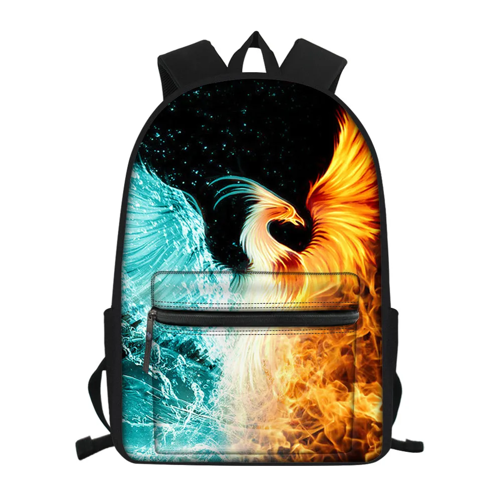 Cool Kids Backpack Dragon Phoenix Pattern Casual Student Print Schoolbag Children Boys Girl Book Bag School Bags Rucksack