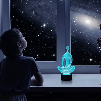 

Meditation 3D Illusion Lamp Night Light, 7 Color Changing Switch Table Desk Decoration Lamp