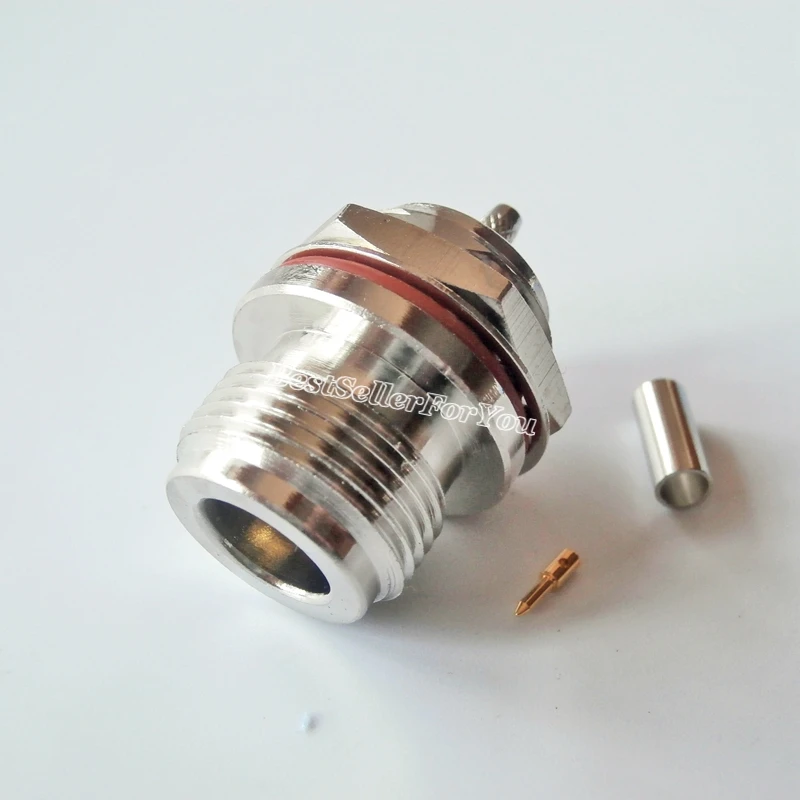 

1Pcs N Female Jack Bulkhead Crimp RG174 RG316 LMR100 Cable O-Ring Connector S