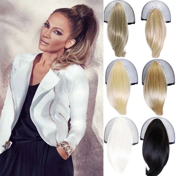 

DIANQI 8 colors short straight synthetic hair blonde black small pony tail hair accessories claw ponytail hair extensions