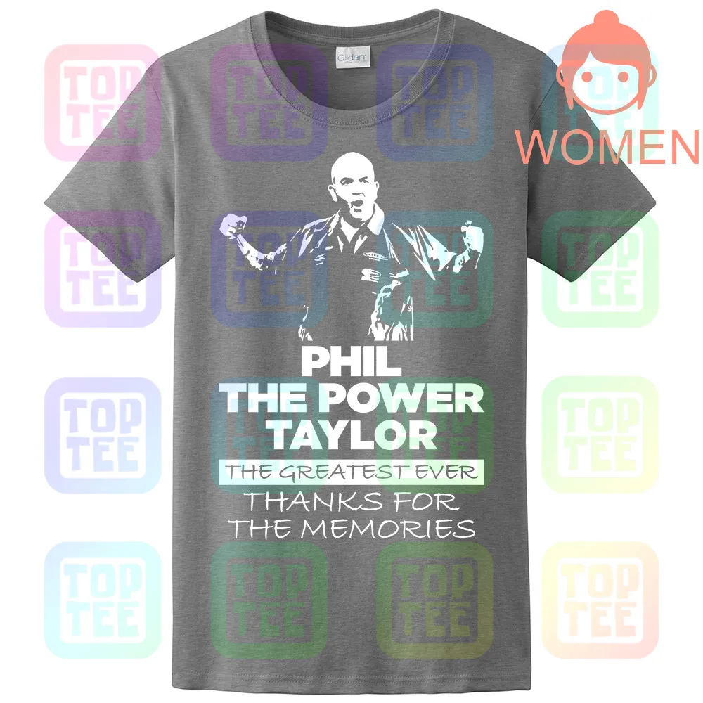 Women Grey Фил The power Taylor Дартс, футболка на выход на родину, унисекс, S-XL, официальный - Цвет: Women Grey