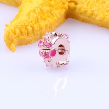 

Romantic Peach Blossom S925 Sterling Silver Positioning Buckle Suitable For Original Diy Bracelet