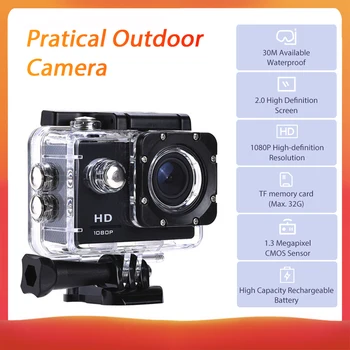 

Waterproof Digital Video Camera 1080P 2.0” LCD Screen Shooting COMS Sensor Wide Angle Lens Camera For Swimming Diving Outdoor