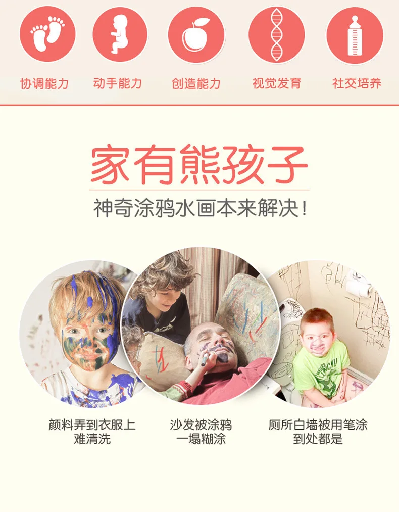 Игрушка Douyin, детский сад, волшебное граффити, водный альбом для рисования, раннее детство, образовательная книга для рисования на водном холсте