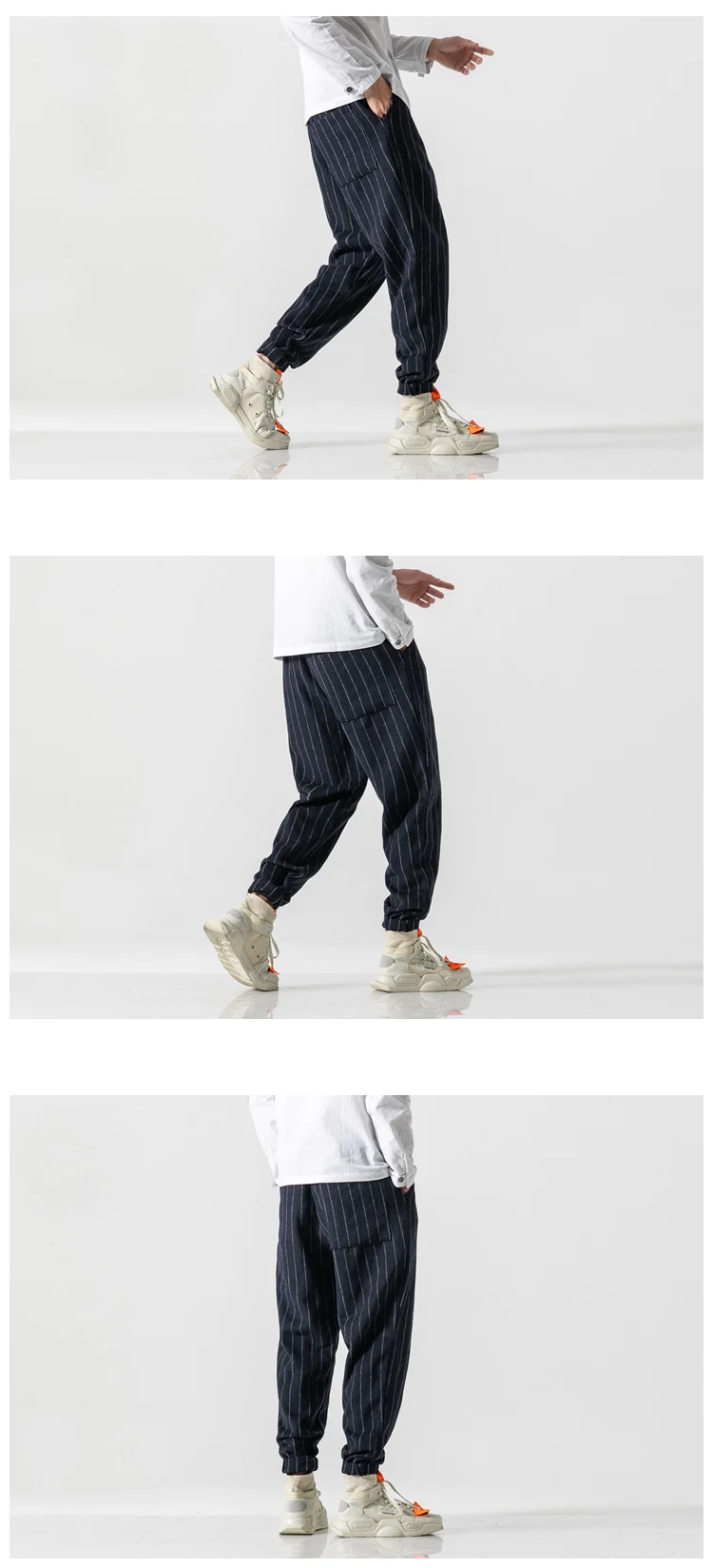 Sinicism Store осенние тонкие шаровары мужские повседневные клетчатые брюки с карманами эластичные хлопковые брюки мужские
