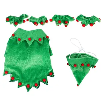 

1 Set Christmas Pet Clothes Christmas Funny Elf Clothes Cute Christmas Element Clothes For Puppy Cat Dog Small-Breed Dog