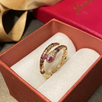 

Bilincolor fashion golden snake open ring for women
