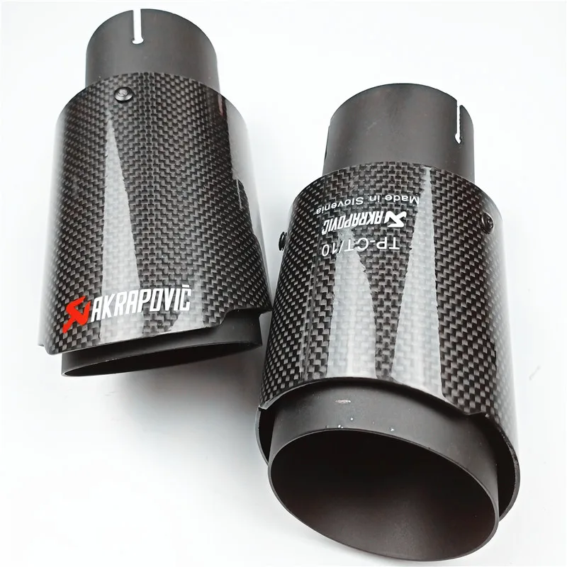 1 шт. Akrapovic глянцевое/матовое углеродное выхлоп наконечники трубы глушителя автомобиля для универсальных углеродных выхлопов наконечники автомобильные аксессуары