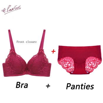 

Brand Big Deal Sexy Lace Underwear Set Women Seamless Comfortable Bra Set Elegant Embroidery Lace Bra Sets Solid Color Panty