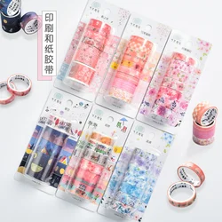Lot de 6 petits autocollants frais peints à la main, en papier, pétale de fleur de cerisier, décoration d'été, pour journal intime 
