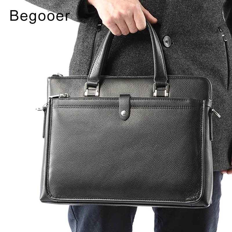 

Business Men's Briefcases Men Bag Genuine Leather Handbag Messenger Bags Laptop Bag Leather Briefcase Office Bags for Men 2019