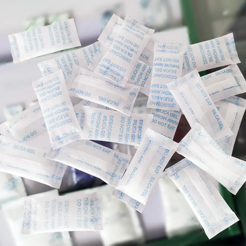 Silica Gel Desiccant Moisture Absorber Bag Moisture Absorbing Bag Moisture Absorber 20/50/100 Pack 0.5g Non-Toxic Silica Gel Sachet Desiccant Damp Kitchen Room Living Moisture Dehumidifier Accessories Absorber Ba