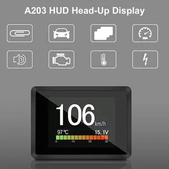 

Car Heads Up Display A203 Car Digital OBD 2 Computer Display Speedometer Fuel Consumption Meter Temperature Gauge HUD